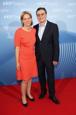 Christine Strobl, Volker Herres, Get Together der ARD Degeto auf dem Filmfest Muenchen im Kaisergarten Restaurant in Mu-stock-foto