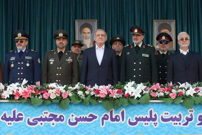 Iranian President Masoud Pezeshkian attends 47th graduation ceremony of cadets in Tehran-stock-photo