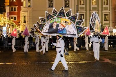 Traditional Gloecklerlauf ceremony-stock-foto
