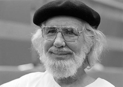 Der Dichter, katholische Priester und Kulturministerr aus Nicaragua, Ernesto Cardenal, auf dem 20. Deutschen Evangelisc-stock-foto