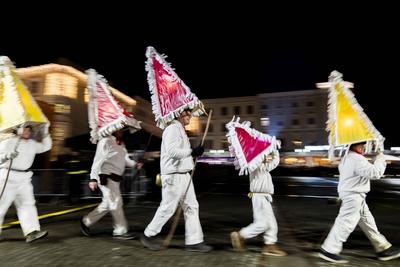 Traditional Gloecklerlauf ceremony-stock-foto