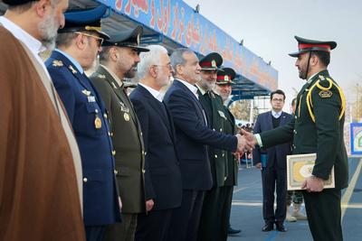 Iranian President Masoud Pezeshkian attends 47th graduation ceremony of cadets in Tehran-stock-photo