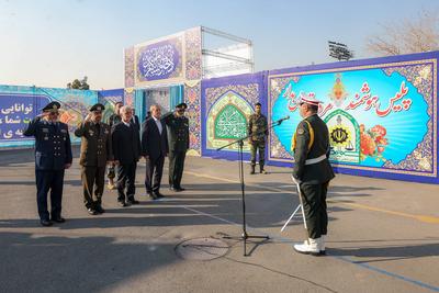 Iranian President Masoud Pezeshkian attends 47th graduation ceremony of cadets in Tehran-stock-photo