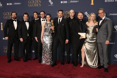 81st Annual Golden Globe Awards - Press Room-stock-foto