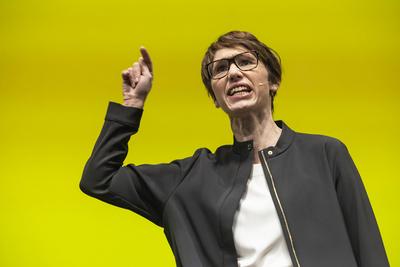 Dreik?nigstreffen 2025 der FDP in Stuttgart. Judith Skudelny MdB, Generalsekret?rin und Spitzenkandidatin der FDP Baden--stock-foto