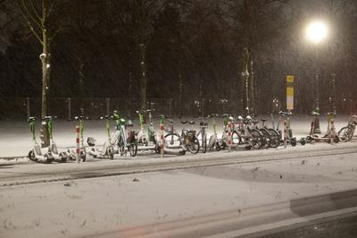 Schnee auf der Ebertstra?e-stock-foto