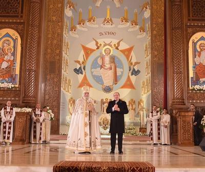 Egyptian President Abdel Fattah el-Sisi, participates in Christmas celebrations at the Cathedral of the Nativity of Christ-stock-foto