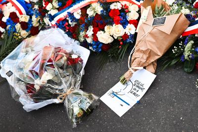 Commemorations des attentats contre Charlie Hebdo et l'Hyper Cacher-stock-foto