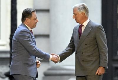 Consultations of King Philippe with informeur Bart De Wever 07/01/2025-stock-foto