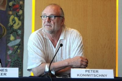 6.7.2015, Peter Konwitschny, Regie, PK, Die Eroberung von Mexico, Salzburger Festspiele,-stock-foto