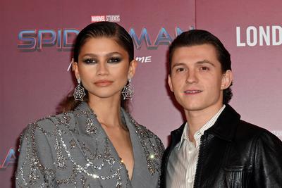 Spider-Man, No Way Home photocall, London, UK - 5 December 2021 London, UK - 5 December 2021 Zendaya and Tom Holland att-stock-foto