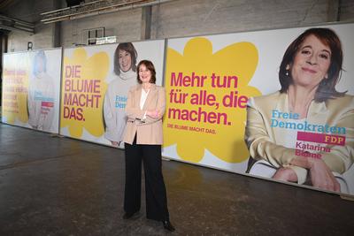FDP-Spitzenkandidatin Katarina Blume stellt B?rgerschaftswahlkampagne in Hamburg vor-stock-foto