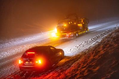 Schneef?lle in Hessen-stock-foto