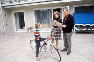 Bundeskanzler Willy Brandt (GER/SPD) mit Ehefrau Ruth Brandt (NOR/GER) und Sohn Matthias Brandt (GER) in Bonn-stock-foto