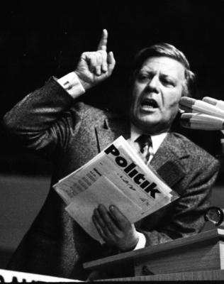 SPD-Wahlkungebung 1975 DEU, Deutschland, Dortmund: Eine Wahlkundgebung der Sozialdemokratischen Partei Deutschlands (SP-stock-foto