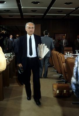 Hans Matth?fer (Deutschland/SPD/Bundesminister f?r Forschung und Technologie)-stock-foto