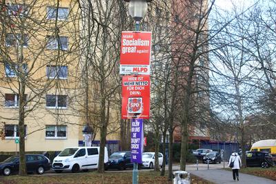 Wahlplakate in Potsdam-stock-foto