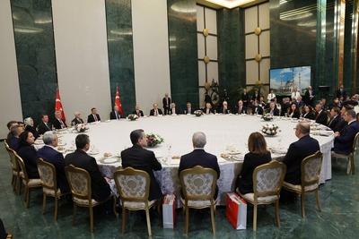 Turkish President Recep Tayyip Erdogan attends an event held to mark Administrative Officials Day-stock-foto
