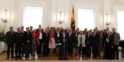 Order of Merit on the Day of German Unity Berlin, Germany. October 4th, 2013. Speech of the German President Joachim Gau-stock-photo