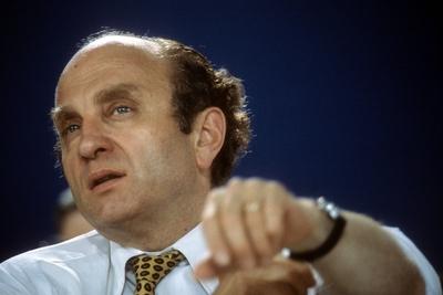 Wirtschaftsminister Otto Graf Lambsdorff (Deutschland/FDP) w?hrend des FDP-Bundesparteitags in Freiburg-stock-foto