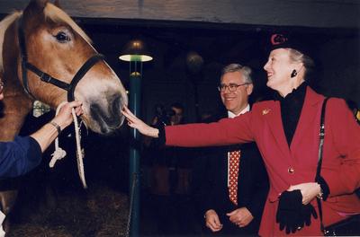 H.M.the Queen margrethe II of denmark visit carlsberg foundation in copenhagen denmark.-stock-photo