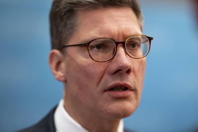 08/01/2025 - Erfurt: Der Spitzenkandidat zur Bundestagswahl und Vorsitzender der Landesgruppe Th?ringen im Deutschen Bun-stock-foto