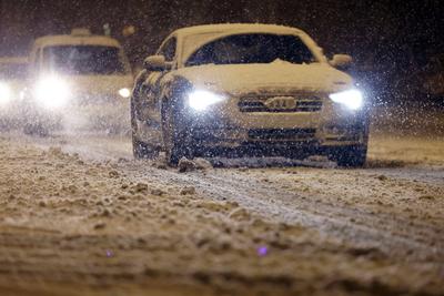 Schneefall im Rheinland-stock-photo