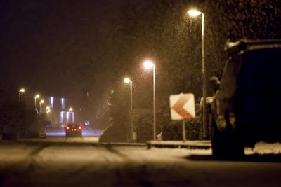 Schneefall im Rheinland-stock-photo