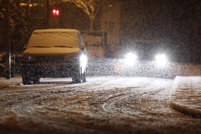 Schneefall im Rheinland-stock-photo