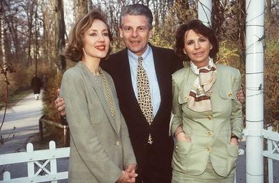 ML - Mona Lisa , ZDF v.li.:Petra Gerster, Klaus Bresser und Maria von Welser 03/94 k?ck ML-Mona Lisa ML Mona Lisa quer-stock-photo