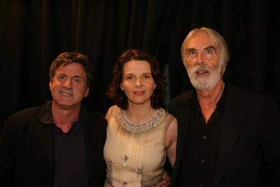 Wien 06 09 2004 Dreharbeiten zu Cache in Wien Regie Michael HANEKE stellt seine Schauspieler vor-stock-foto