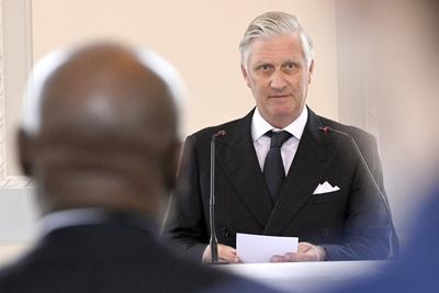 King Philippe and Queen Mathilde receive the heads of diplomatic missions-stock-photo
