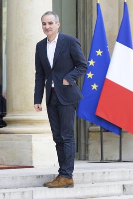 Olivier Assayas - Treffen von Regisseuren mit dem franz?sischen Pr?sidenten im Elysee-Palast in Paris/Frankreich anl?ss-stock-photo