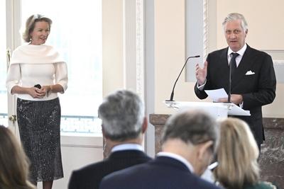 King Philippe and Queen Mathilde receive the heads of diplomatic missions-stock-photo