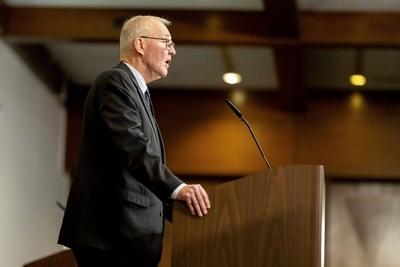 Ukraine Defense Contact Group meeting Ramstein-stock-foto