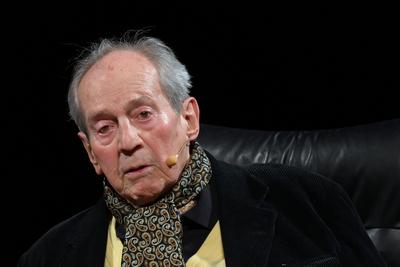Gespr?ch des Kabarettisten und Schauspielers Otto Schenk mit Herbert Fechter, mit dem Titel Es war sehr sch?n, es hat mi-stock-photo