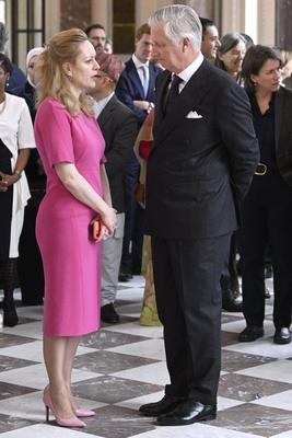 King Philippe and Queen Mathilde receive the heads of diplomatic missions-stock-photo