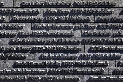 Gedenkstaette fuer die ermordeten Wiesbadener Juden, Deutschland, Hessen, Wiesbaden Memorial to the Murdered Jews of Wie-stock-foto