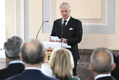 King Philippe and Queen Mathilde receive the heads of diplomatic missions-stock-photo