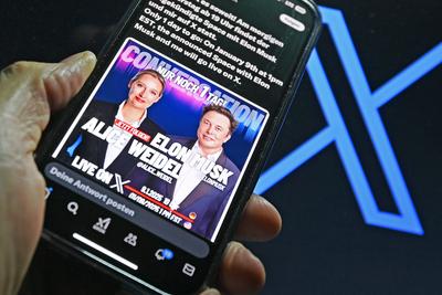Live Talk Alice WEIDEL (AfD)  mit Elon MUSK auf der Plattform X-stock-foto