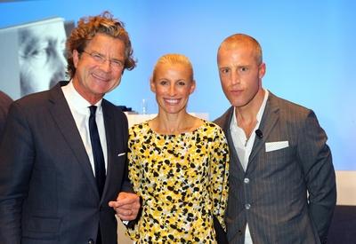 Florian Langenscheidt mit Inga und Lesung von Benjamin von Stuckrad-Barre bei der Buchvorstellung am 22. September 2015-stock-photo