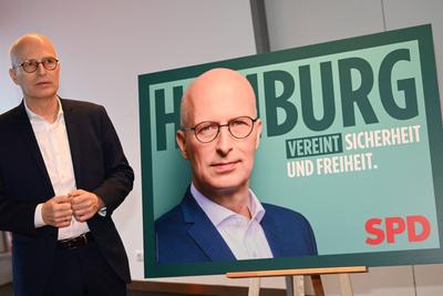 Peter Tschentscher und die SPD Hamburg stellen ihre Wahlkampagne 2025 vor-stock-foto
