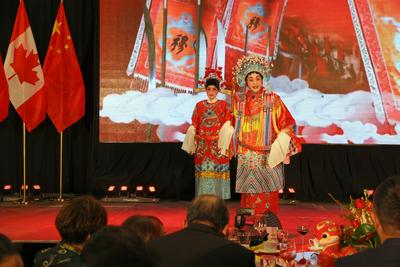 TORONTO, CANADA - JANUARY 10: Artists perform Beijing opera during the reception celebrating the Chinese New Year 2025 a-stock-photo