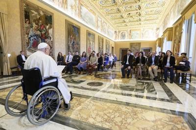 ITALY - POPE FRANCIS  RECEIVES IN PRIVATE AUDIENCE EXECUTIVES OF CONGRES MISSION AT  THE  VATICAN - 2025/1/10-stock-photo