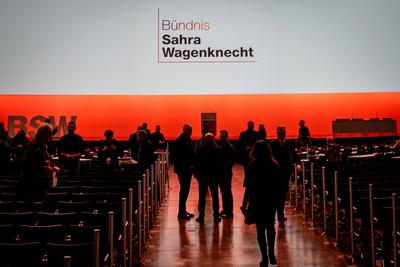 Bundesparteitag vor der Bundestagswahl 2025 ? BSW Bundnis Sahra Wagenknecht in Bonn ?-stock-foto