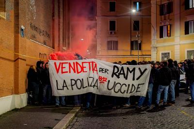 Demonstration for  Ramy Elgaml, killed during carabinieri pursuit in Milan-stock-foto