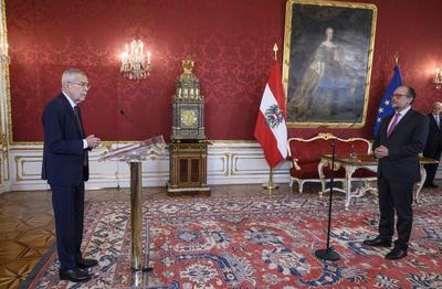 20250110 Betrauung Aussenminister mit den Geschaeften des Bundeskanzleramts-stock-foto