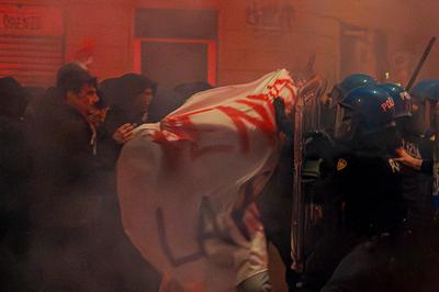 Demonstration for  Ramy Elgaml, killed during carabinieri pursuit in Milan-stock-foto