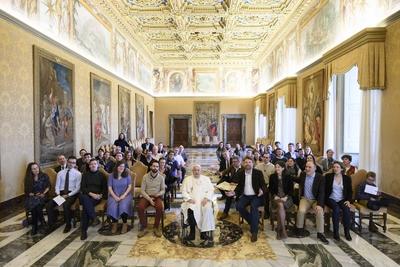 ITALY - POPE FRANCIS  RECEIVES IN PRIVATE AUDIENCE EXECUTIVES OF CONGRES MISSION AT  THE  VATICAN - 2025/1/10-stock-photo
