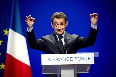 Nicolas Sarkozy en meeting a Nancy (54) POLITIQUE : Meeting de Nicolas Sarkozy - Nancy - 02/04/2012 - G.Ramon/PanoramiC-stock-foto